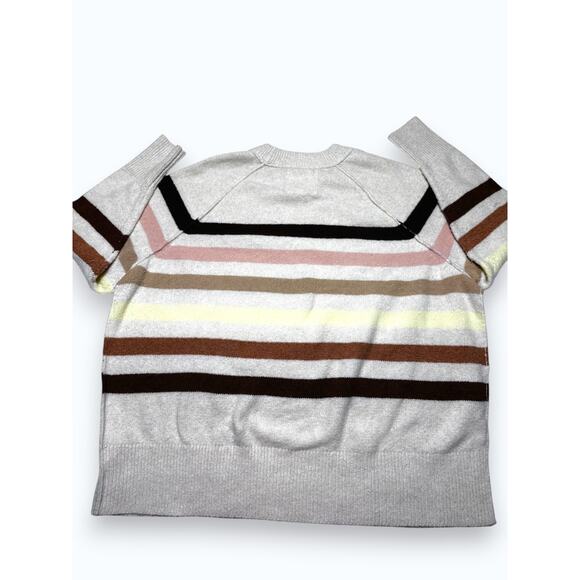 Aerie Striped Crewneck Oversized Pastel Relaxed Brush Knit - Picture 4 of 9